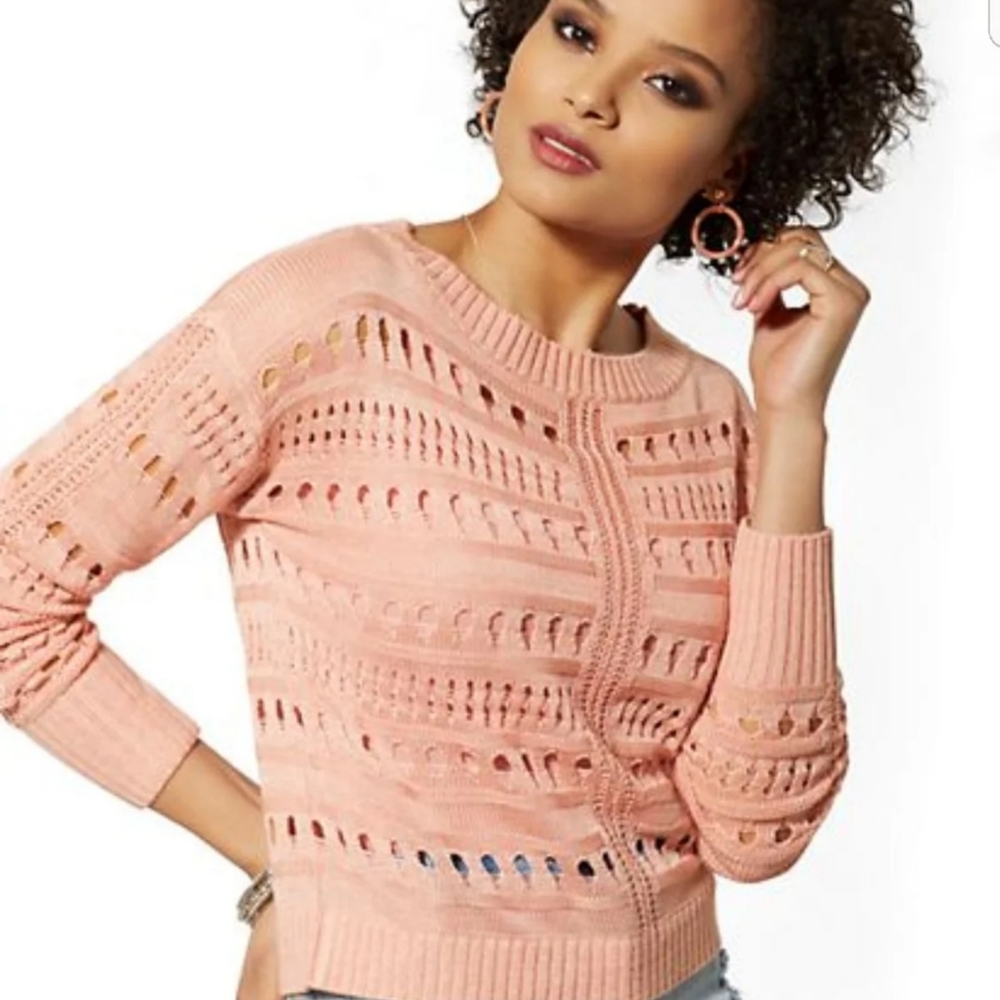Brand New From Ny & Company Open Sticth Sweater